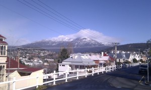 Snow on Mt. Wellington