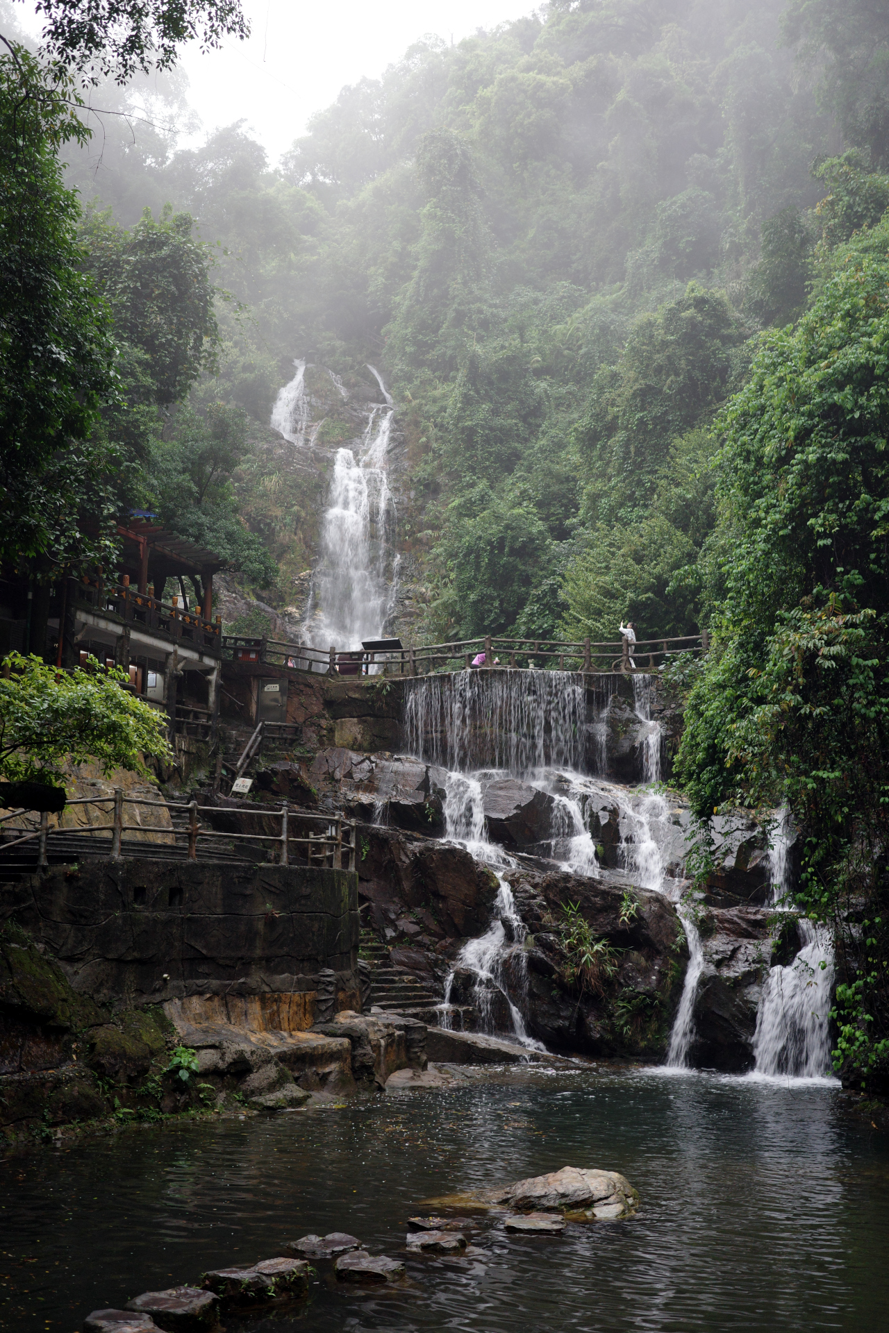 A full view of the waterfall